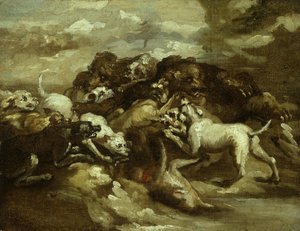 德国：狗熊大战 作者 西奥多·杰里科（Theodore Gericault）