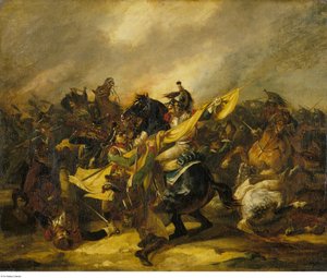 Géricault - A Charge of Cuirassiers, c. 1822 - c. 1823 作者 西奥多·杰里科（Theodore Gericault）