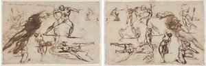 Géricault - 素描纸张（正面） 素描纸张（背面），1819 年 作者 西奥多·杰里科（Theodore Gericault）