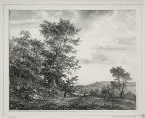 有人物的风景，1817年。 作者 让·安托万·西奥多·古丁