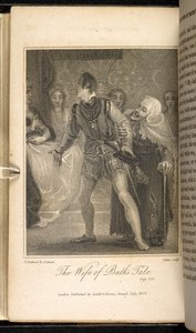 巴思的放荡妻子》，杰弗里-乔叟《巴思的妻子的故事》场景，"Hag claims husband" Wanton Wife of Bath, Scene from Wife of Bath