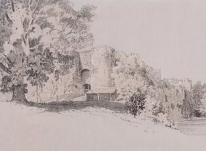 切普斯托城堡（水粉地面上的钢笔，画笔和墨水） 作者 托马斯（追逐）都铎