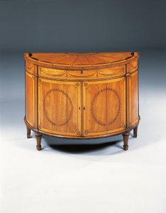 乔治三世时期的镶嵌半脱座便桶，约1760-79年（檀香木，a菜木和郁金香木） 作者 托马斯（attr.to）奇彭代尔