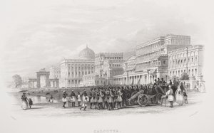 加尔各答，滨海艺术中心，由E. Radclyffe雕刻而成，来自“历史肖像画廊”，出版于1880年 作者 托马斯·阿隆