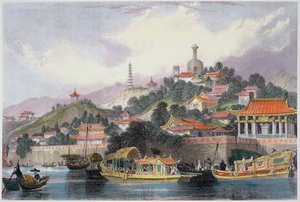 北京故宫花园》，中国，1843年 作者 托马斯·阿隆