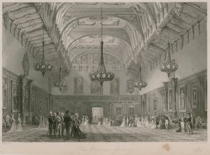 白金汉宫滑铁卢画廊。 1840年出版 作者 托马斯·阿隆