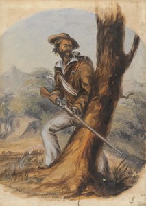 巴顿-霍滕托特-吉河-利维（纸上铅笔和油画） 作者 托马斯贝恩斯