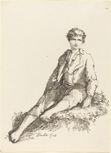 坐着的年轻男孩，1803年。 作者 托马斯·巴克