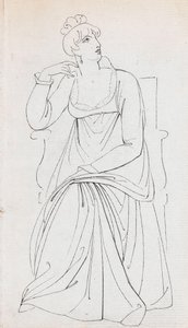 一位坐着的妇女，可能是夏洛特-纳尔逊（右图）