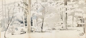 树木环绕的凉亭（右图） 作者 托马斯·巴克斯特