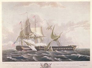 美国宪法和HMS Guerriere之间的战斗 作者 托马斯·伯奇
