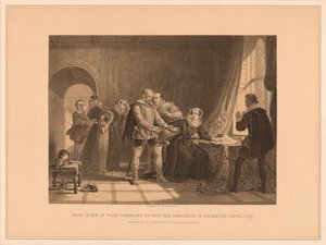 苏格兰的玛丽女王（Mary Queen）被迫在洛奇芬城堡（Lochleven Castle）退位，1878年，1878年