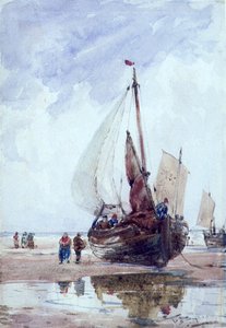 搁浅的渔船（水彩画）