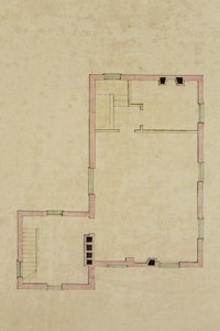 卡茨基尔拟建别墅的二楼平面图 作者 托马斯·科尔