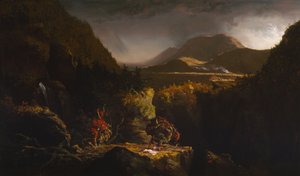 有人物的风景：最后的莫希干人》中的一个场景 作者 托马斯·科尔