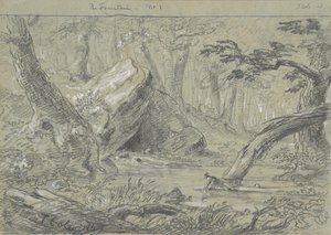 泉》，第1号：受伤的印第安人在缓解他的死亡之渴，1843年。 作者 托马斯·科尔
