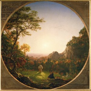 孤独的十字架--根据 Felicia Haymans 的诗歌改编......（布面油画） 作者 托马斯·科尔