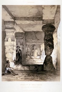 坎纳里，小寺院的内部》，印度，1845年