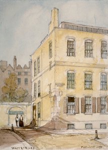 1851年，伦敦市显示朗伯德街拐角的怀特弗里尔视图。            