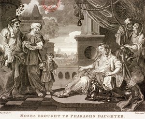 摩西被带到法老的女儿面前》，1809年 作者 托马斯库克