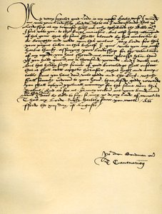 1537年8月13日，托马斯·克兰默（Thomas Cranmer）致福特的托马斯·克伦威尔（Thomas Cromwell）的信 作者 托马斯·克兰默