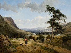 北威尔士的兰戈伦山谷，1856年。 作者 托马斯·克雷斯维克