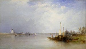 巴特西的泰晤士河景观，1834年。
