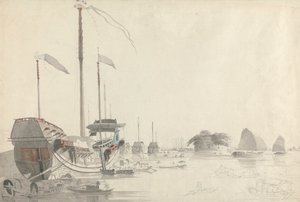 广州荷兰富丽堡附近的船只 作者 托马斯·丹尼尔