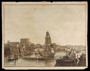 霍格利河上的加尔各答：1788年加尔各答视角的Gentoo建筑 作者 托马斯·丹尼尔