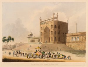 德里 Jummah Musjid 的东门 作者 托马斯·丹尼尔