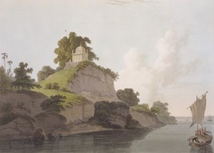 恒河附近的Currah附近的印度教寺庙，来自“东方风光：Hindoostan的二十四个景色”，1796年 作者 托马斯·丹尼尔