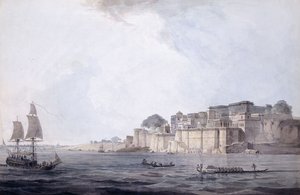 北方邦贝纳雷斯[瓦拉纳西]附近的拉姆纳加尔湾。 1788-9 作者 托马斯·丹尼尔