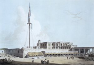 政府大楼，圣乔治堡，从“东方风光：印度时代的二十四个景观”中得到35块，由托马斯和威廉（1769-1837）雕刻，丹尼尔，1798年 作者 托马斯·丹尼尔