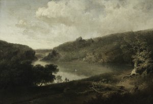 湖景，约 1830 年（布面油画） 作者 托马斯·多蒂