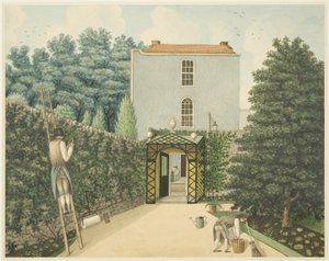 约克街入口处的景色，两名园丁在工作，位于 14 St James