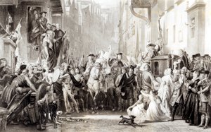 1745年9月21日普雷斯顿战役后，查尔斯·爱德华王子（1720-88）和高地人进入爱丁堡（见105438）