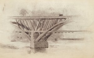 吉拉德大道桥的图画--桨的素描，约1871年。 作者 托马斯·埃金斯