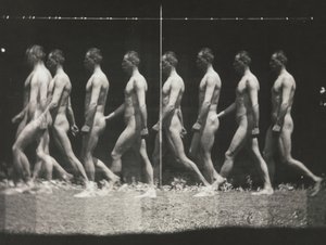 [Man Walking, Stroboscopic Photograph], 1880s, printed 1930s-40s. 作者 托马斯·埃金斯