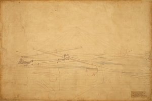Biglin兄弟翻转木桩的透视画，约1873年。 作者 托马斯·埃金斯