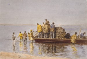 拿起网，1881年。 作者 托马斯·埃金斯