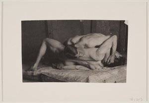 摔跤手在埃金斯的工作室，约1899年。 作者 托马斯·埃金斯