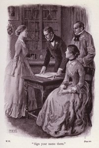 Illustration for The Woman In White by Wilkie Collins (litho)