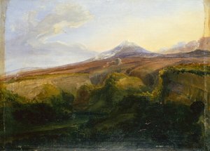 维苏威火山景色（木板油画） 作者 托马斯·费恩利