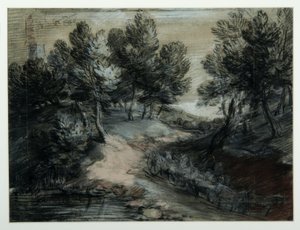 林地公路上的木材货车，1775-80年 作者 托马斯·盖恩斯伯勒