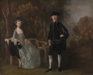 劳埃德夫人和她的儿子理查德-萨维奇-劳埃德，在1745年和1746年之间，住在萨福克郡的亨特莱瑟姆庄园。 作者 托马斯·盖恩斯伯勒