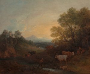 有牛的风景，约1773年。 作者 托马斯·盖恩斯伯勒