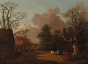 有奶妈的风景，1754年至1756年间。 作者 托马斯·盖恩斯伯勒