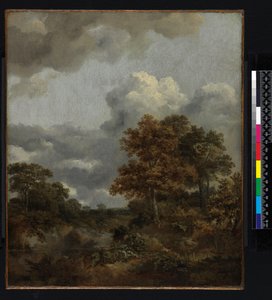 带有游泳池的风景，1746-1747年 作者 托马斯·盖恩斯伯勒