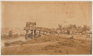 巴黎风景如画的二十处精选：  夏朗顿桥上的水磨坊 作者 托马斯·吉尔丁