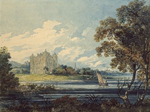Duff House，班夫，1794年（水彩，有一些刮痕，石墨上的指示） 作者 托马斯·吉尔丁